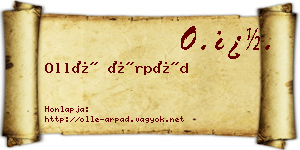 Ollé Árpád névjegykártya