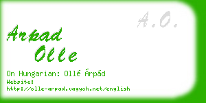 arpad olle business card