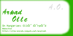 arpad olle business card